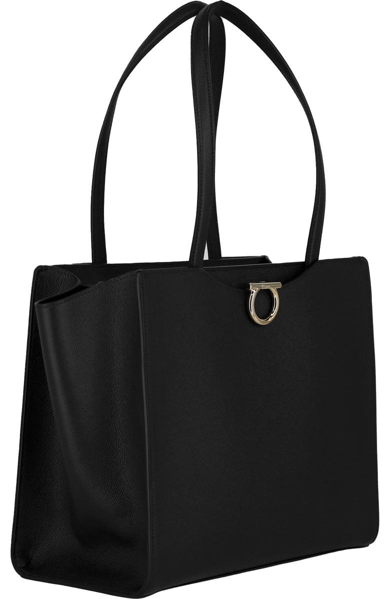 FERRAGAMO Gemini Pebbled Leather Tote, Alternate, color,