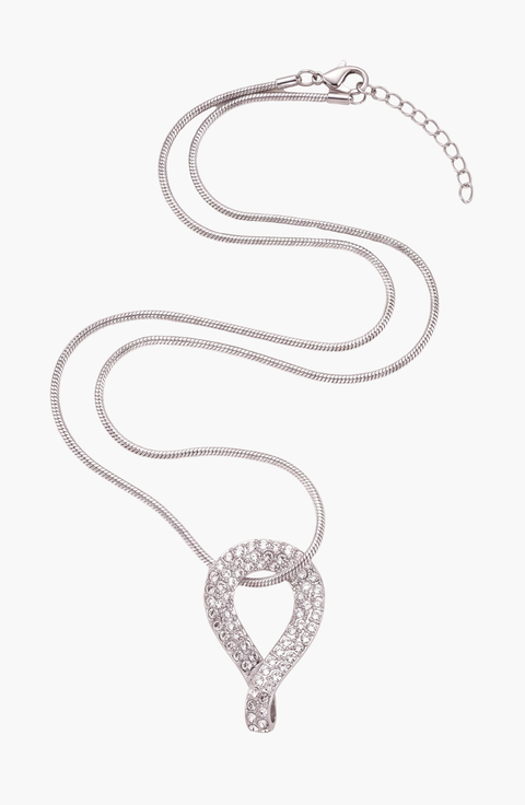 Crystal Infinity Teardrop Pendant Necklace