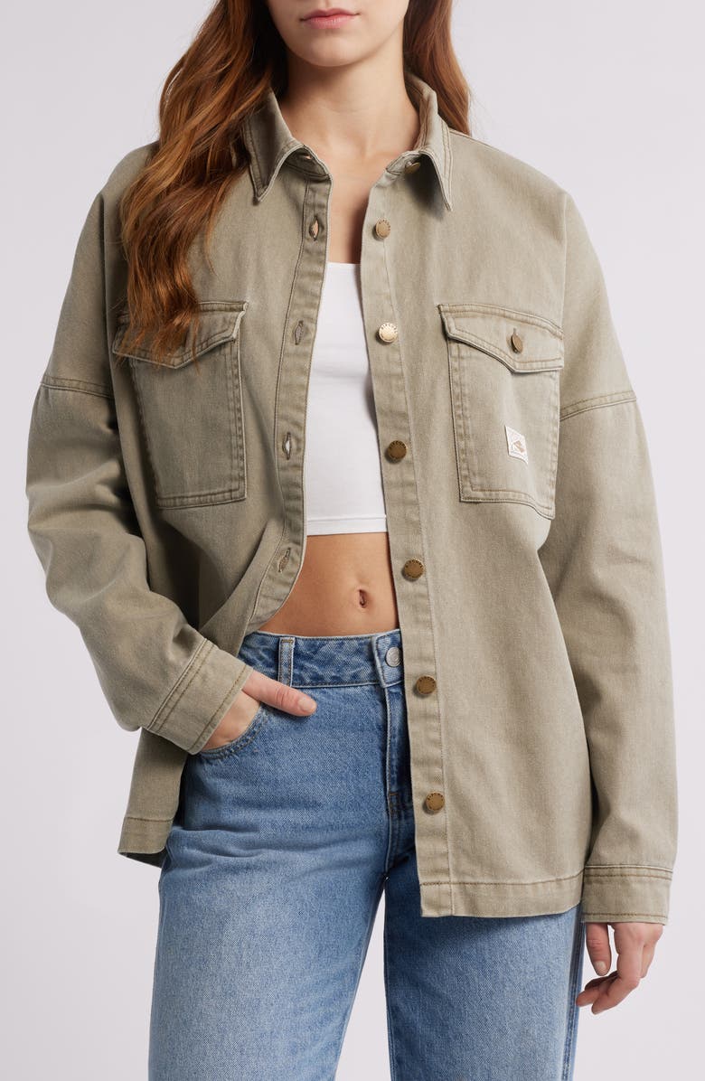 Rip Curl San Carlos Embroidered Cotton Twill Jacket, Main, color, Sage