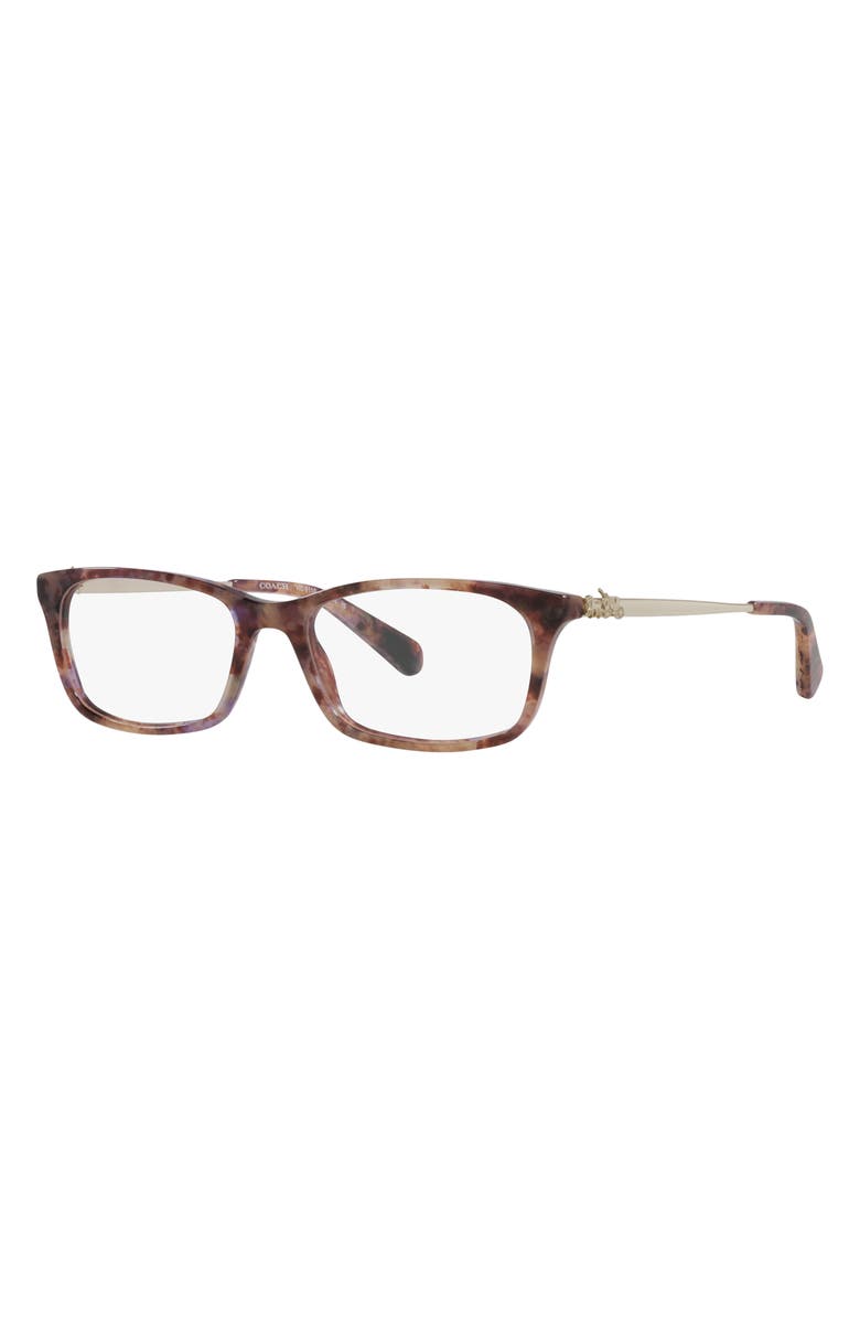 COACH 50mm Rectangular Optical Glasses, Alternate, color, 