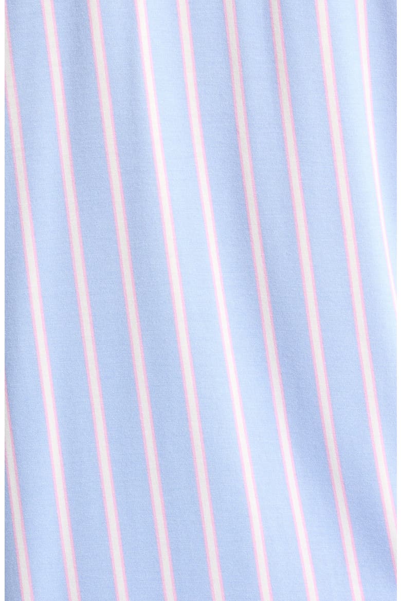 Moonlight Eco Long Sleeve Short Pajamas, Alternate, color, BLUE- IVORY JANE PINSTRIPE