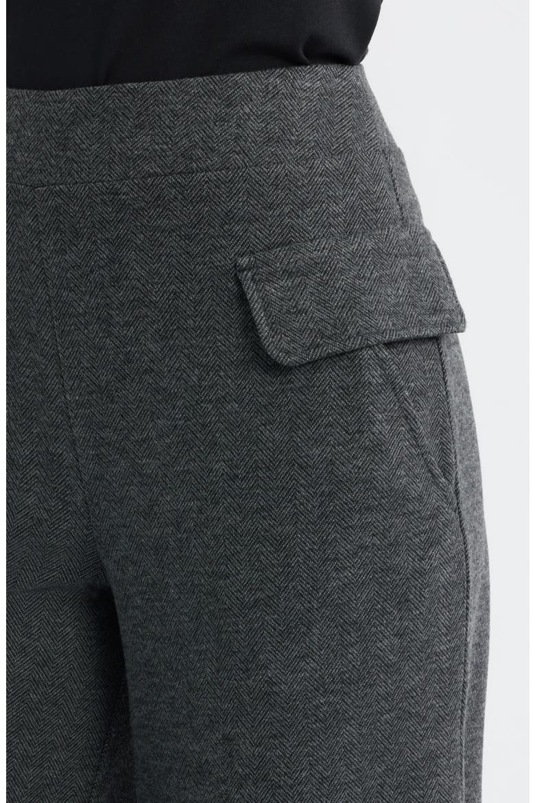 Herringbone Wide Leg Pull-On Pants, Alternate, color, GREY