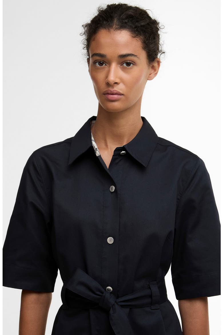 Sloane Tie Waist Midi Shirtdress, Alternate, color, DARK NAVY