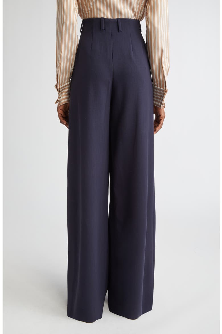 Warren Inverted Pleat Stretch Wool Wide Leg Pants, Alternate, color, INK