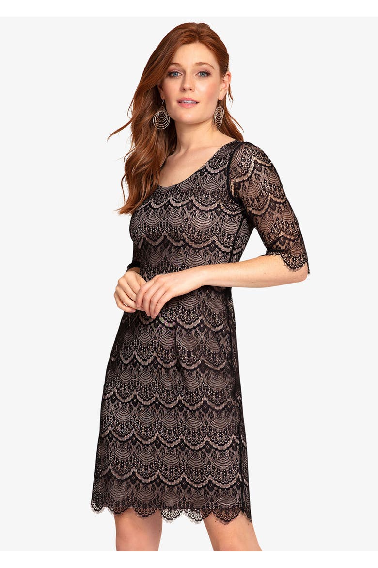 Maya Lace Dress, Alternate, color, Black