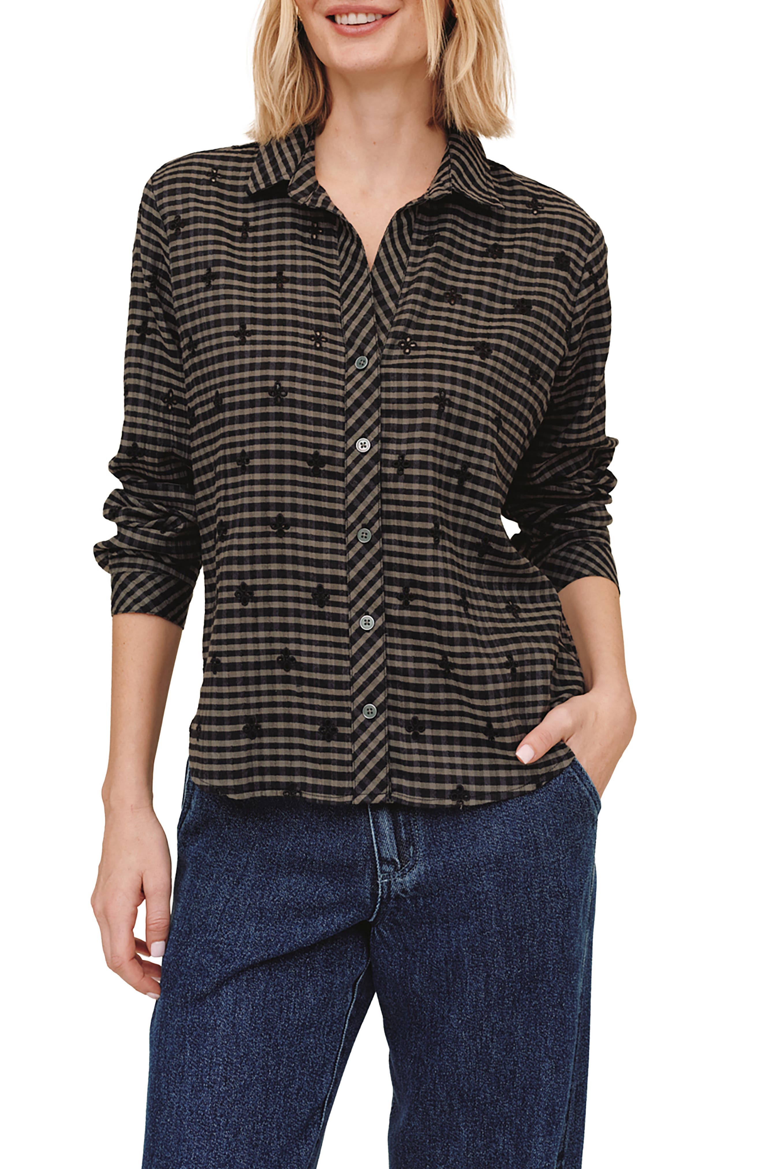 selected BLACK/ OLIVE GINGHAM