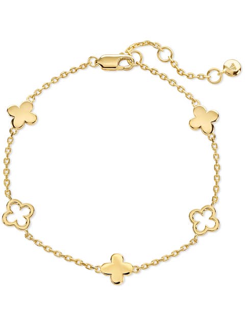 Clover Five-Charm Chain Bracelet in Gold Plated Sterling Silver