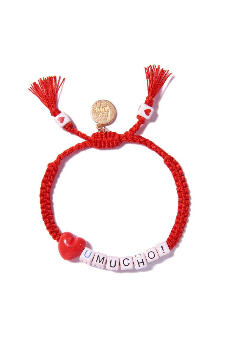 Venessa Arizaga Love You Mucho Bracelet, Main, color, Red