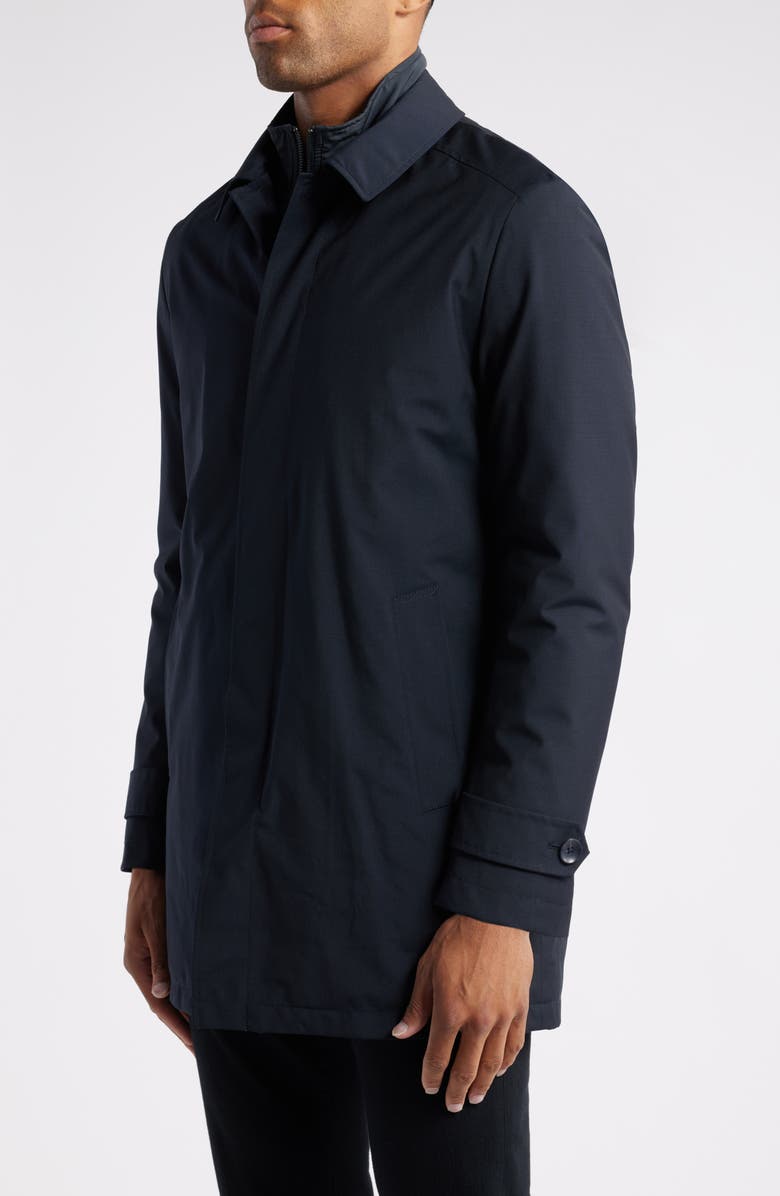Nordstrom Mac Wool Raincoat, Alternate, color, Navy