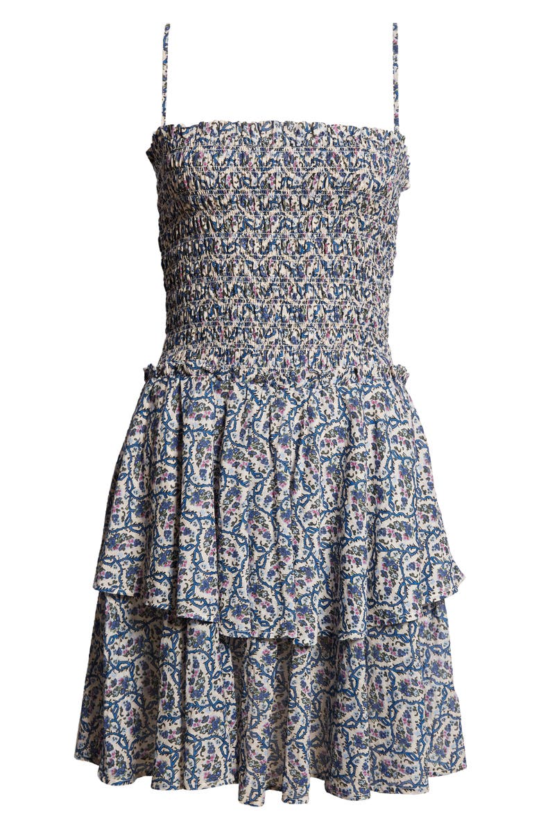 Isabel Marant Étoile Anka Floral Tiered Ruffle Cotton Sundress, Alternate, color,