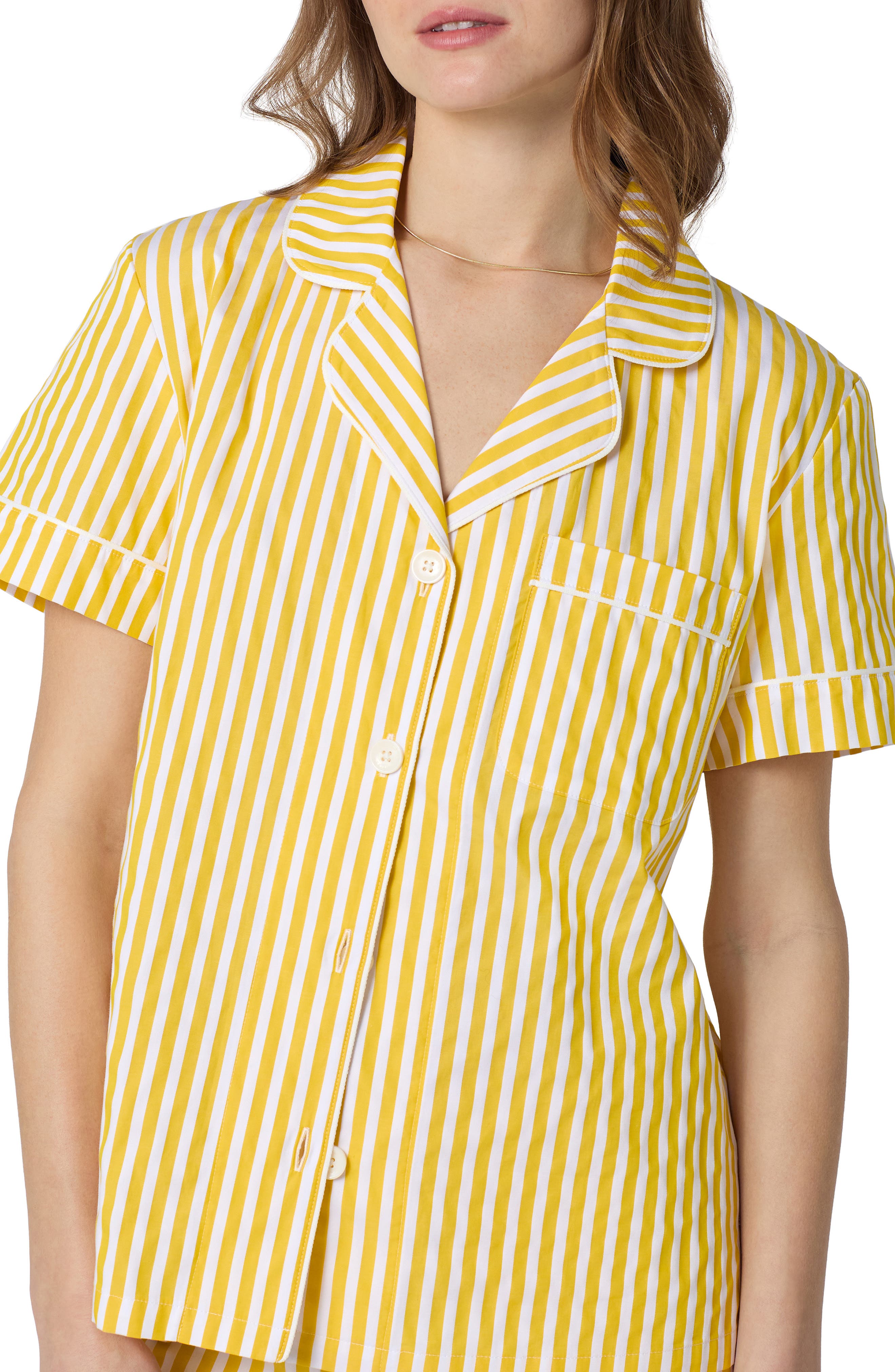 Stripe Organic Cotton Dobby Short Pajamas (Women) | Nordstrom