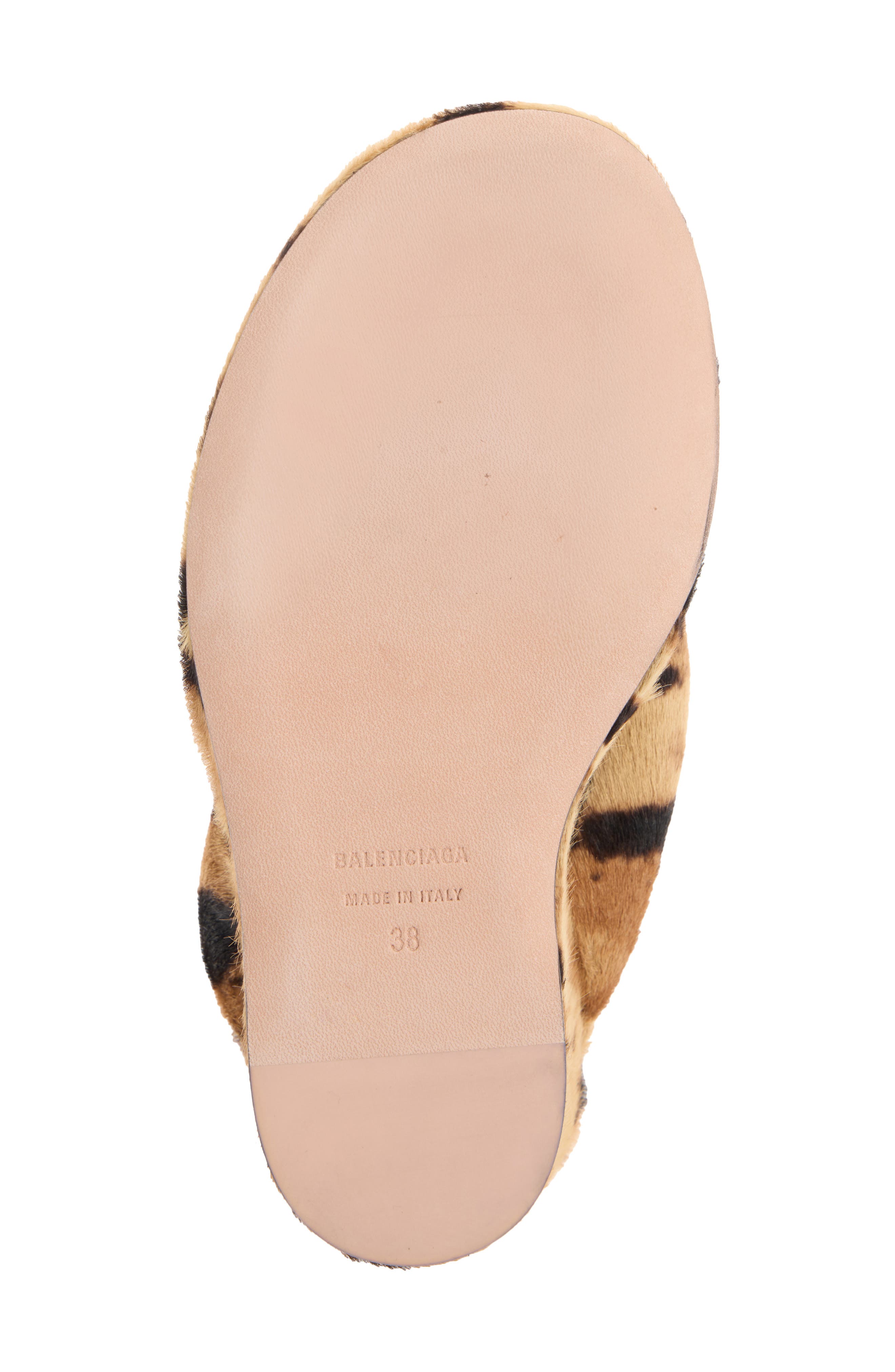 Balenciaga Gaeta Genuine Calf Hair Wedge Thong Sandal, Alternate, color, Beige/ Black Print Calf Hair