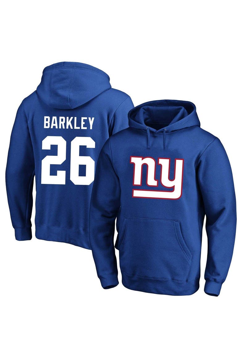 Men's Fanatics Branded Saquon Barkley Royal New York Giants Big & Tall Fleece Name & Number Pullover Hoodie, Main, color, Royal