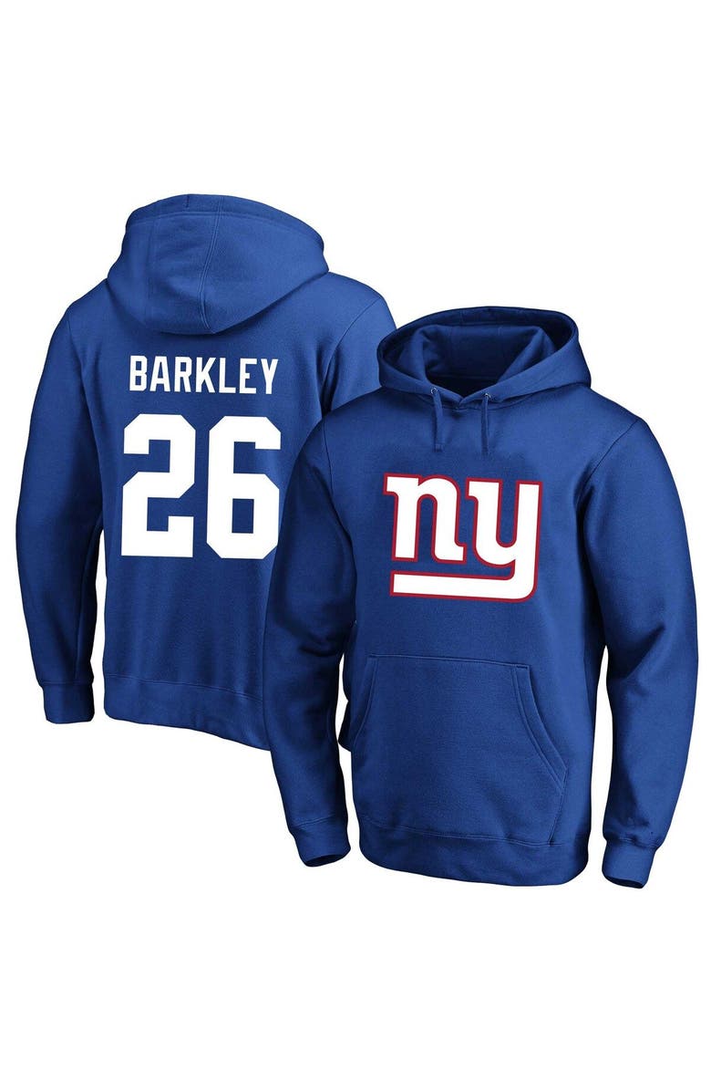 FANATICS Men's Fanatics Branded Saquon Barkley Royal New York Giants Big & Tall Fleece Name & Number Pullover Hoodie, Main, color, 