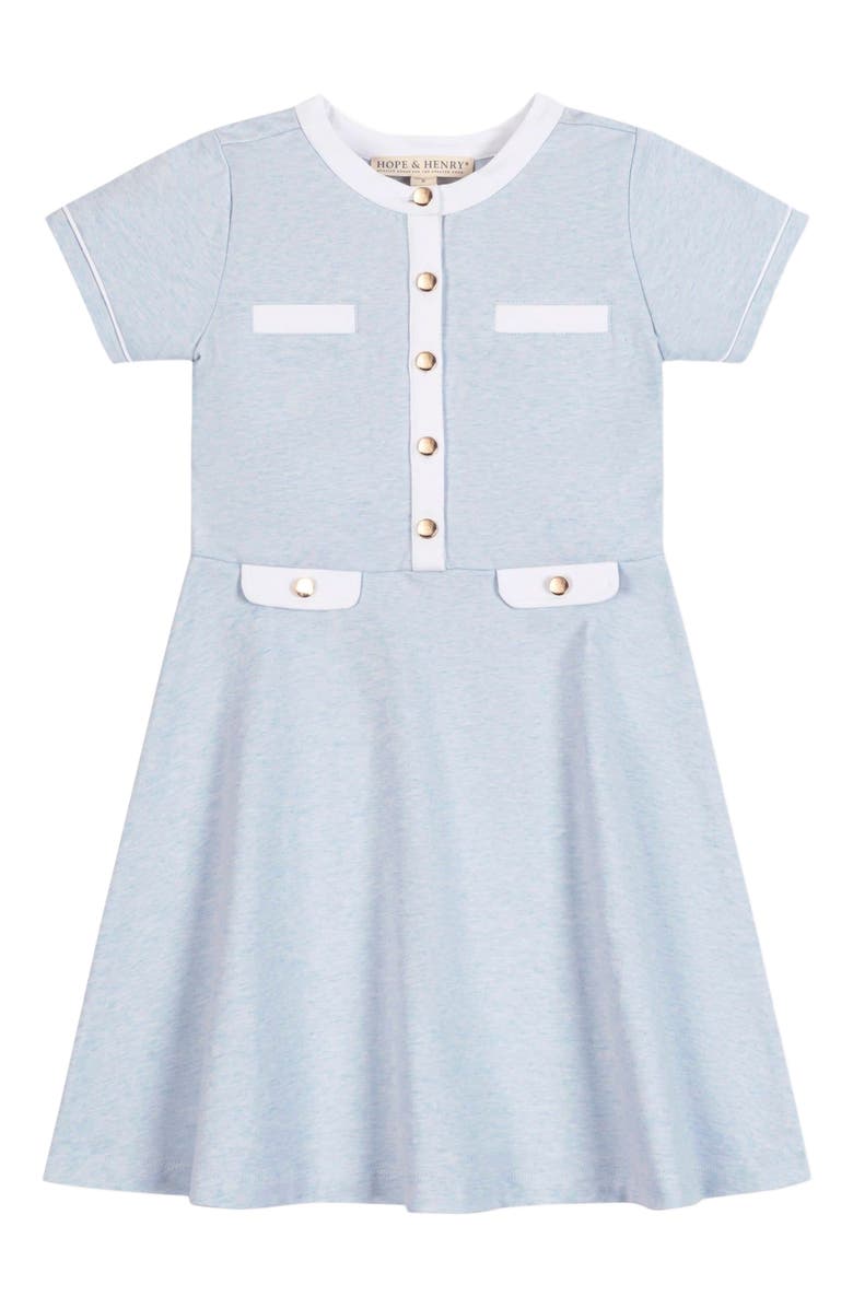 Hope & Henry Girls' Organic French Terry Contrast Dress, Kids, Alternate, color,