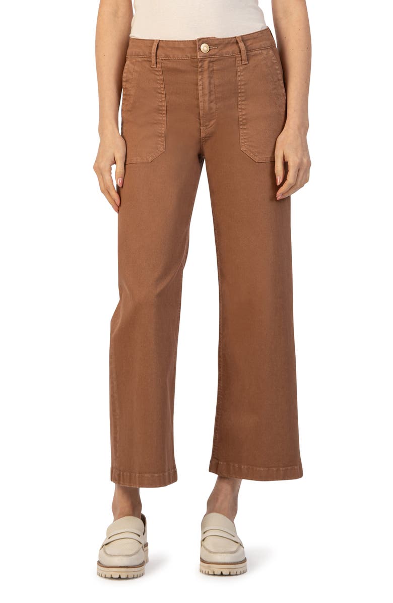 KUT from the Kloth Meg Patch Pocket High Waist Wide Leg Twill Pants, Main, color,