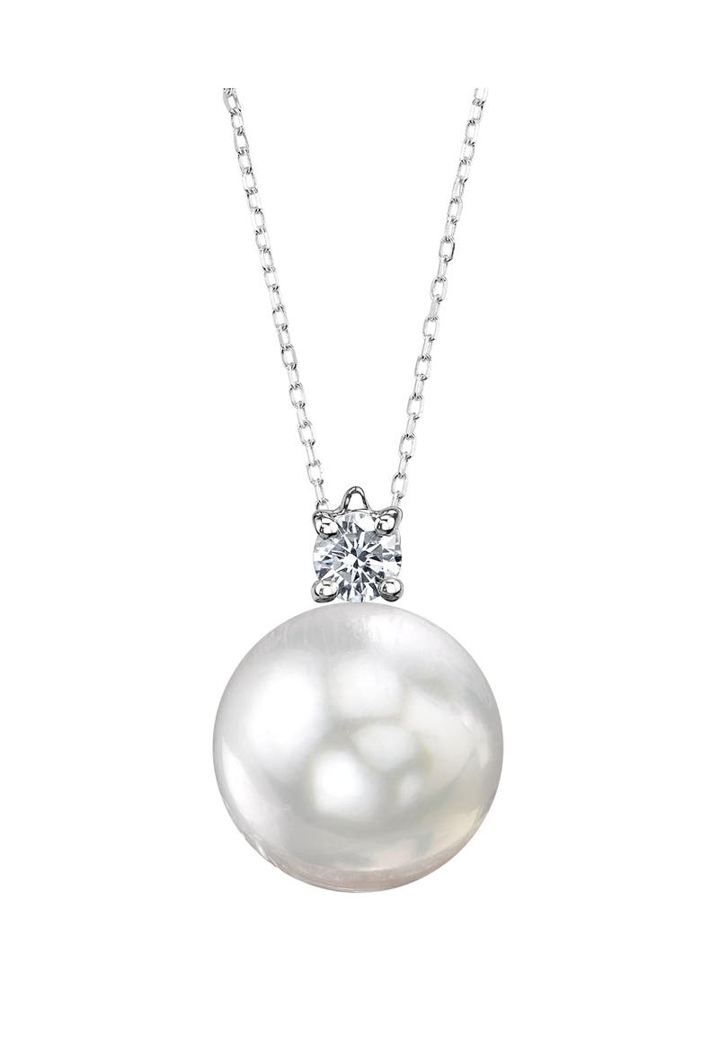 White South Sea Pearl & Diamond Ellie Pendant, Main, color, White Gold
