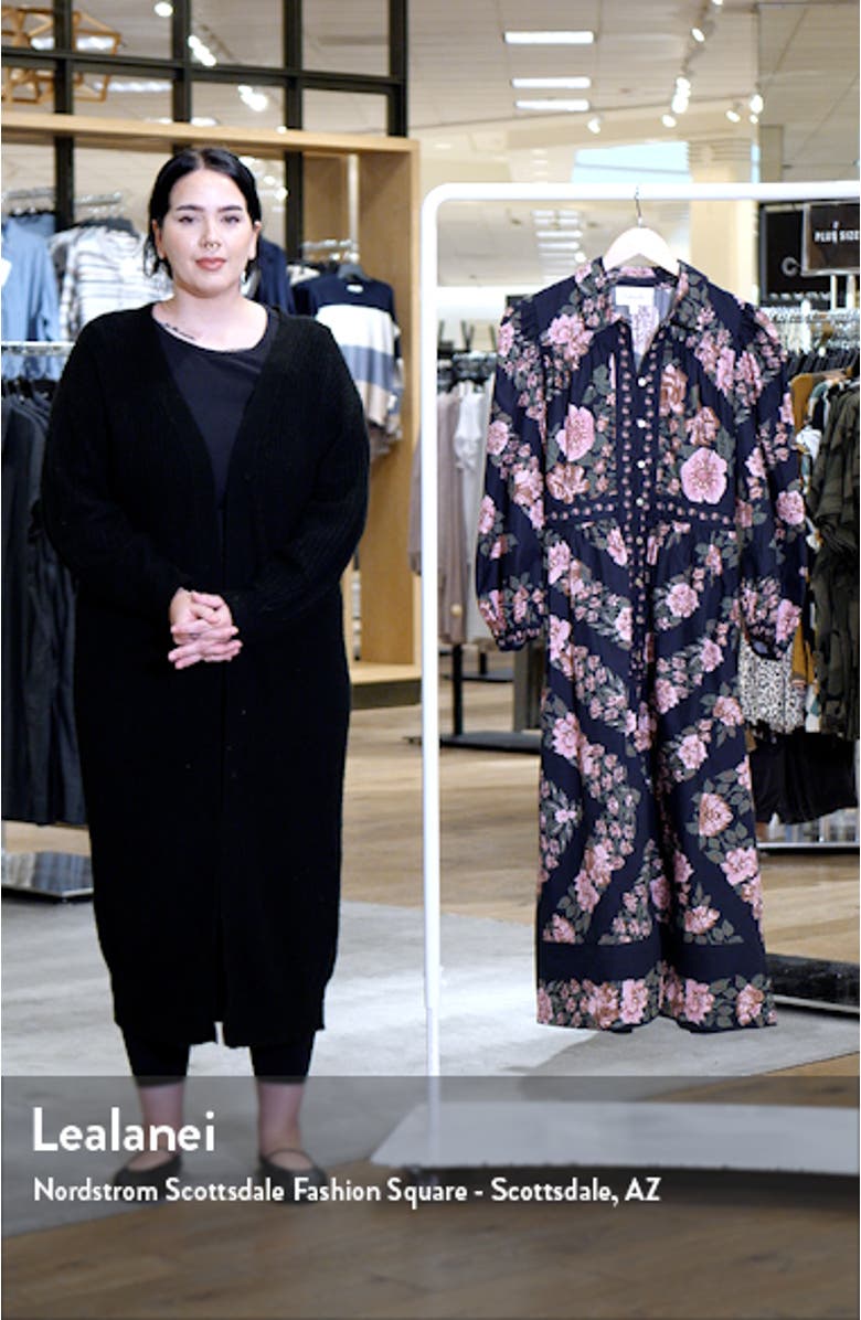 Gillian Floral Long Sleeve Organic Cotton Shirtdress, sales video thumbnail
