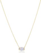 The Lovery Fine Jewelry Lab Grown Diamond Oval Half Bezel Necklace