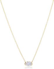 The Lovery Fine Jewelry Lab Grown Diamond Oval Half Bezel Necklace