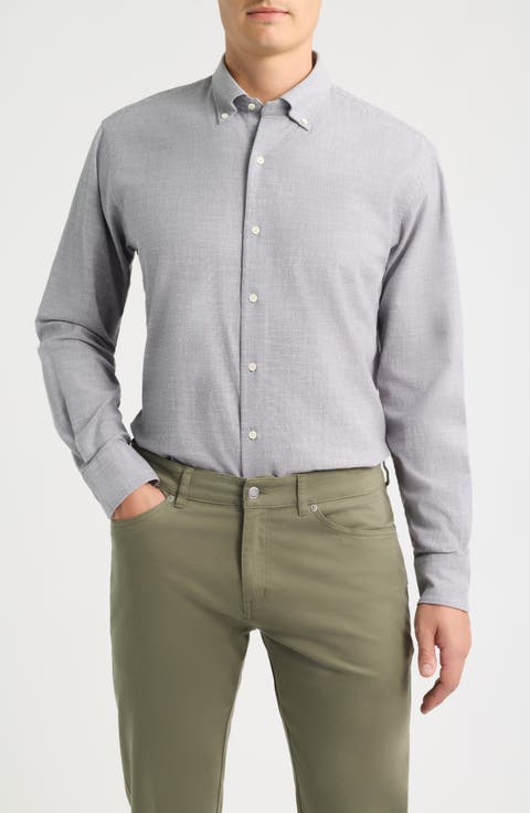 Devonport Stretch Cotton Chambray Sport Shirt