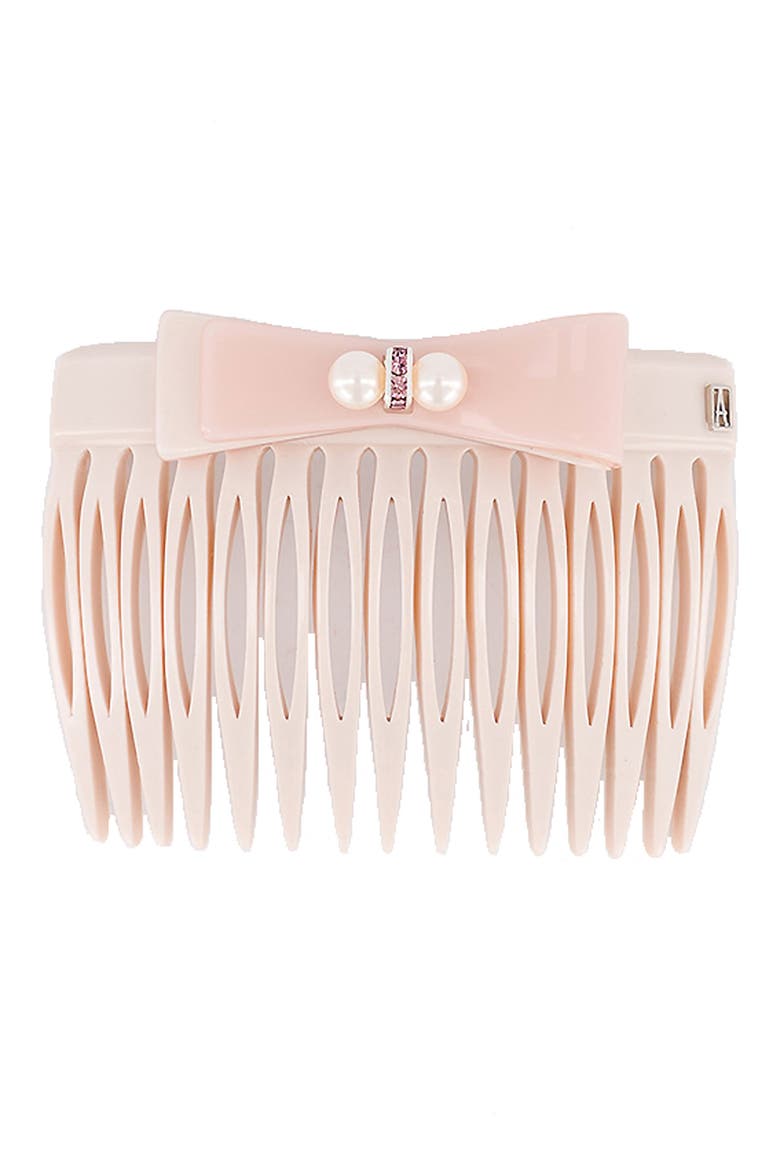 Imitation Pearl Side Comb, Main, color, ROSE