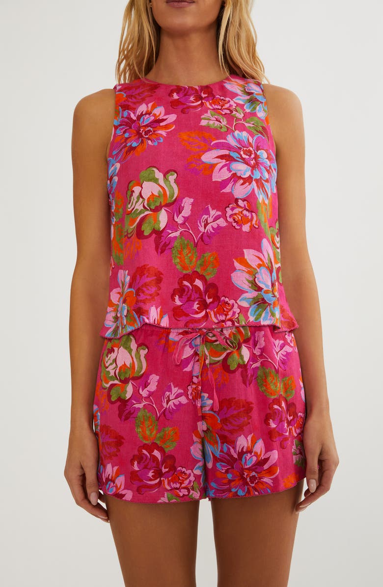Beach Riot Madison Floral Sleeveless Cover-Up Top, Alternate, color, Sugar Bloom