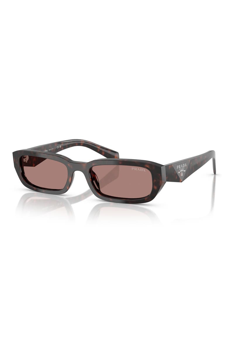 53mm Rectangular Sunglasses, Alternate, color, LIGHT BROWN