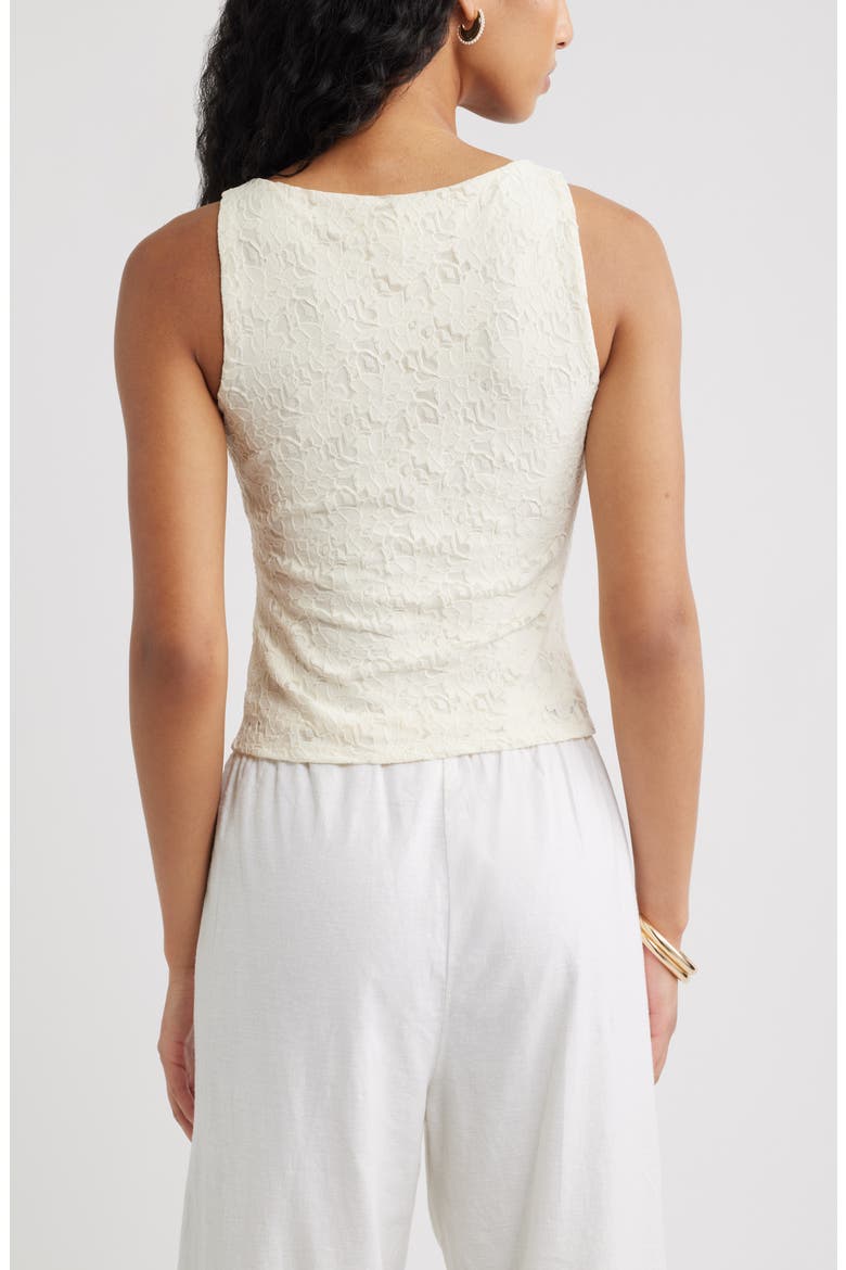 Sleeveless Lace Shell, Alternate, color, IVORY