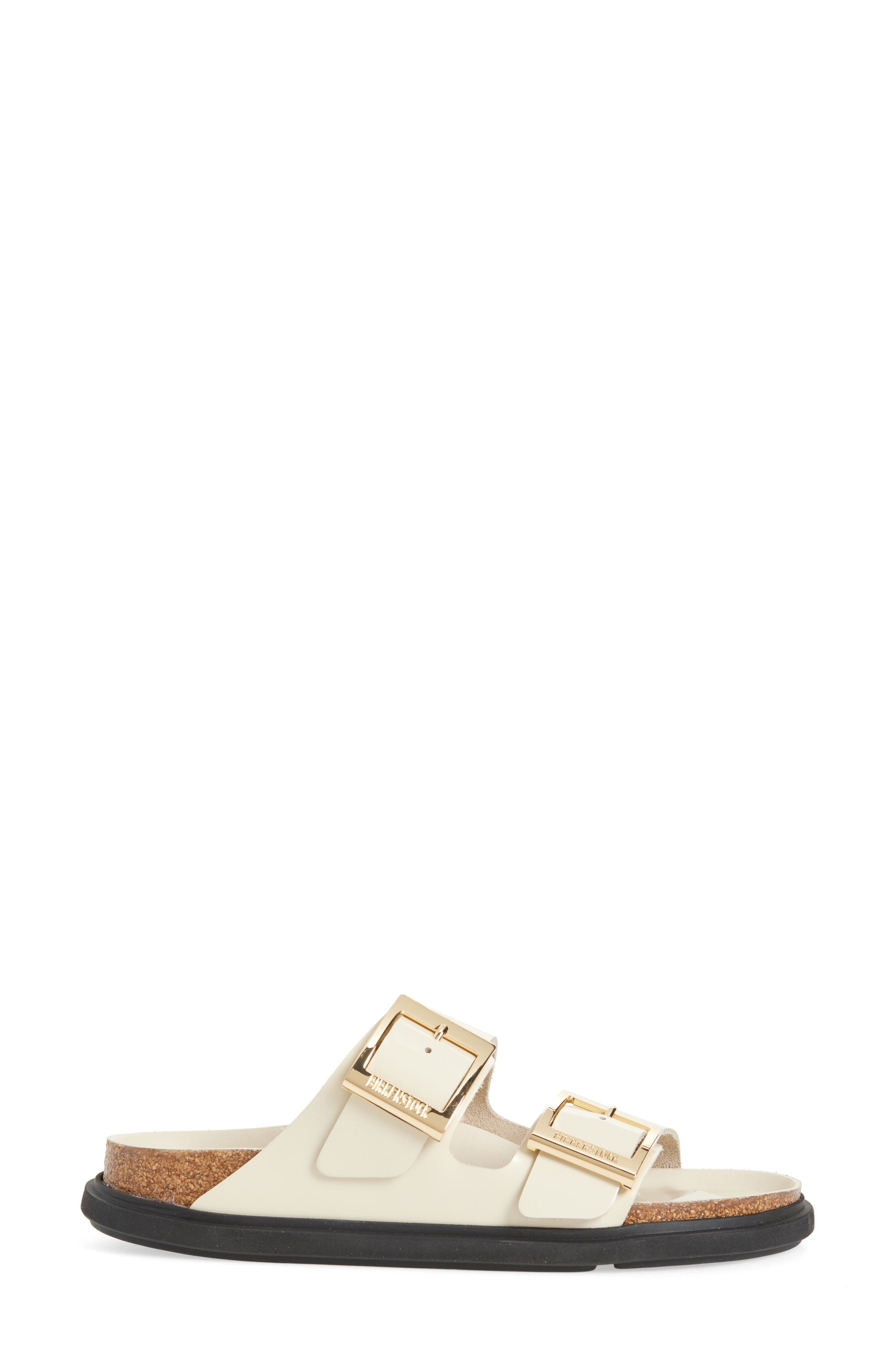 Arizona Droplet Buckle Slide Sandal, Alternate, color, HIGH SHINE ECRU