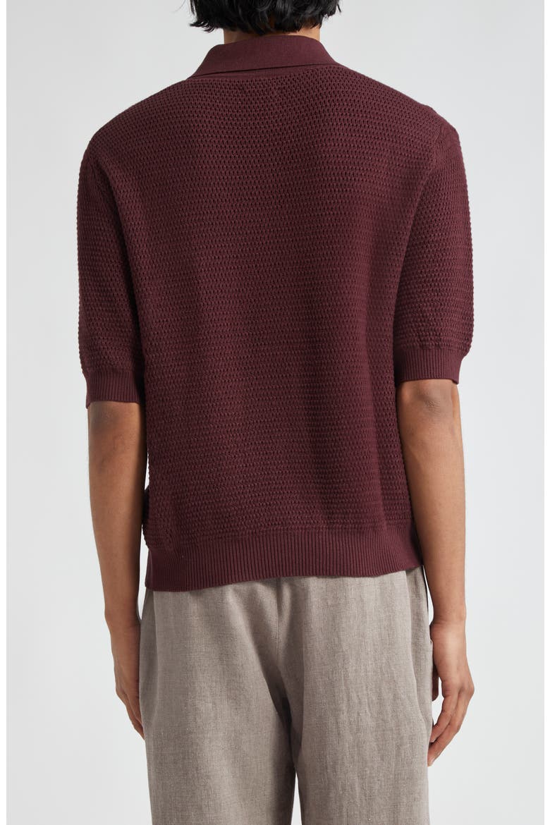 Honeycomb Knit Polo, Alternate, color, PLUM