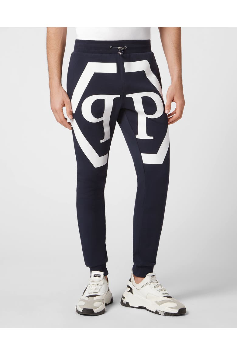 Jogging Trousers Hexagon Men, Main, color, bluenavy/white