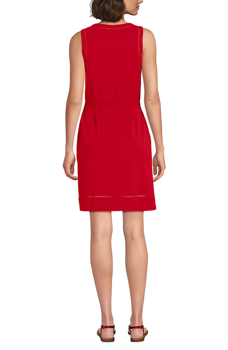 Lands' End Cotton Jersey Crew Neck Sleeveless Shift Dress, Alternate, color, Compass Red
