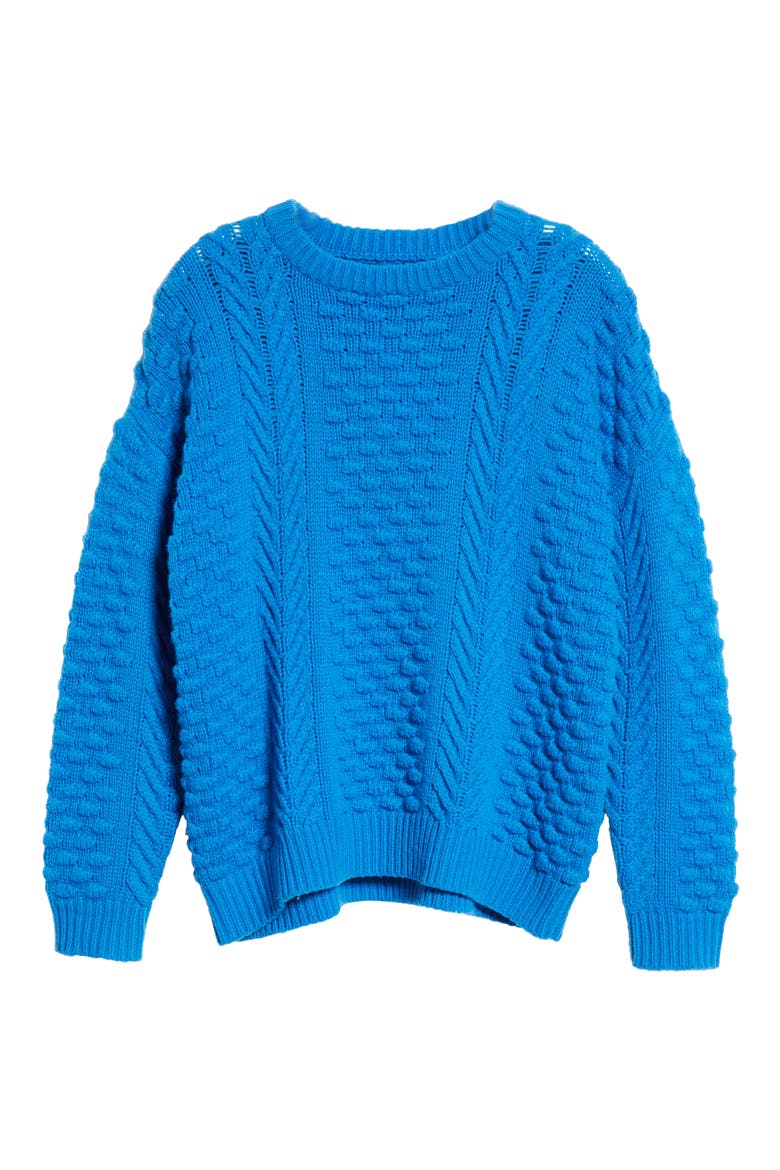 Tory Sport Oversize Merino Wool Blend Sweater, Alternate, color, GALLERIA BLUE