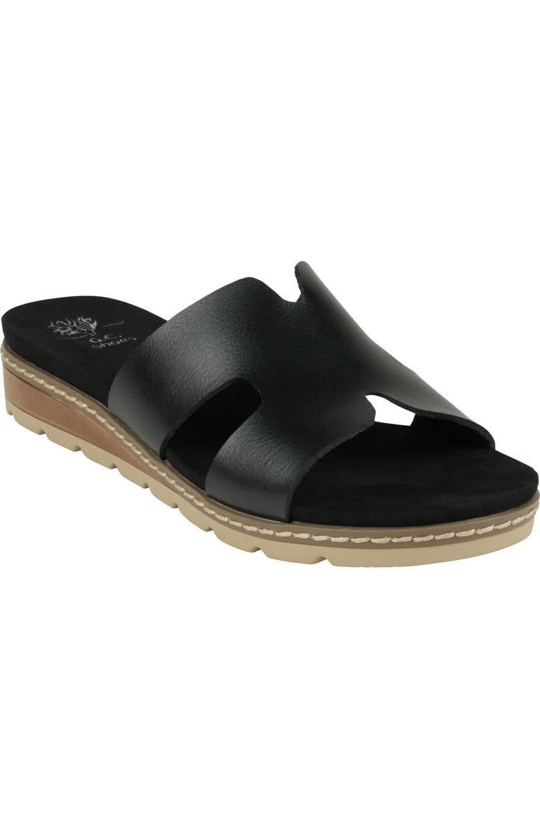 GOOD CHOICE NEW YORK Nellie Cutout Wedge Slide Sandal, Main, color, Black
