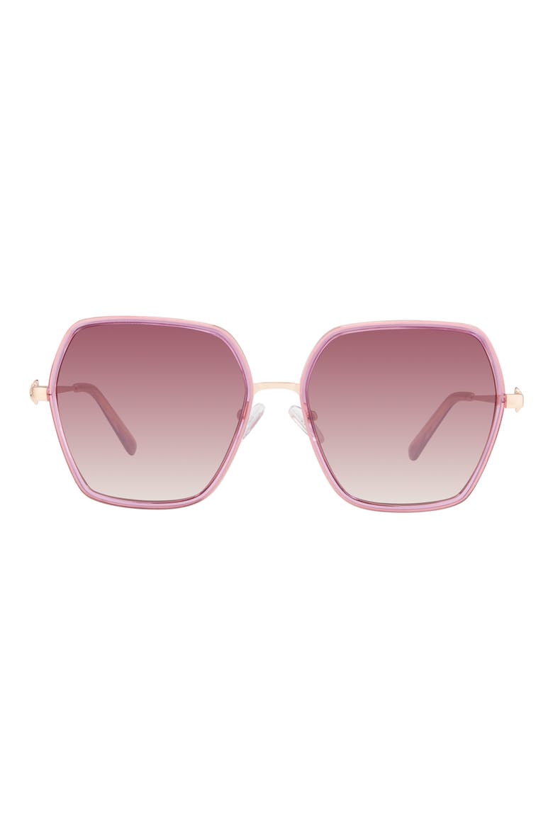 59mm Gradient Geometric Sunglasses, Main, color, PINK/ PINK YELLOW