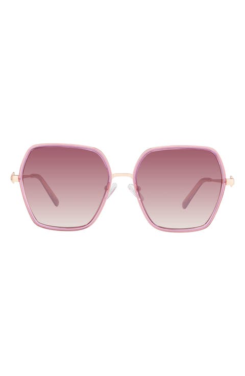 59mm Gradient Geometric Sunglasses