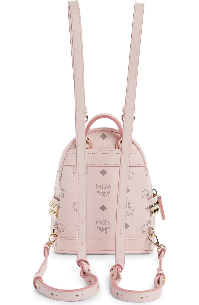 MCM Mini Stark Stud Coated Canvas Backpack, Alternate, color,