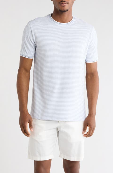 Textured Stripe Crewneck T-Shirt