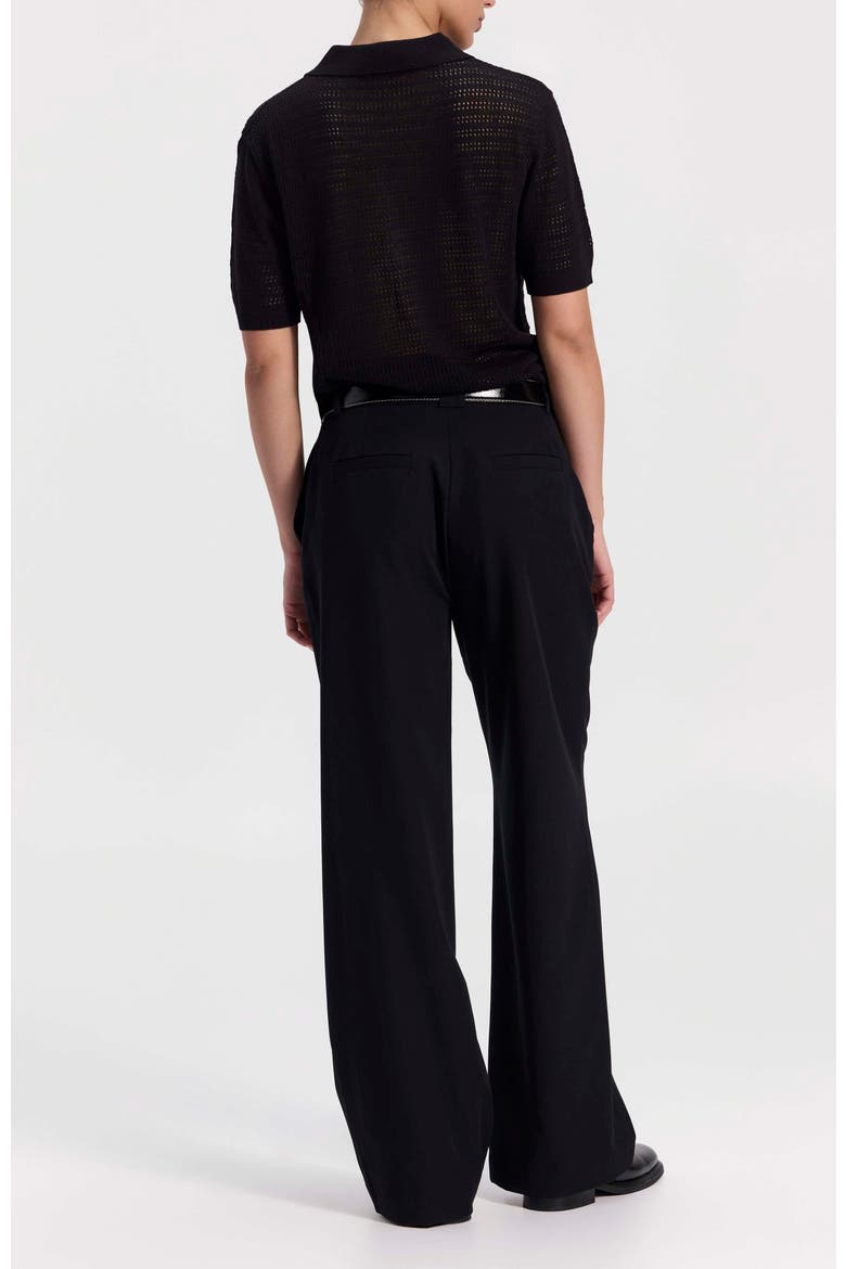Knit Polo Top, Alternate, color, Black