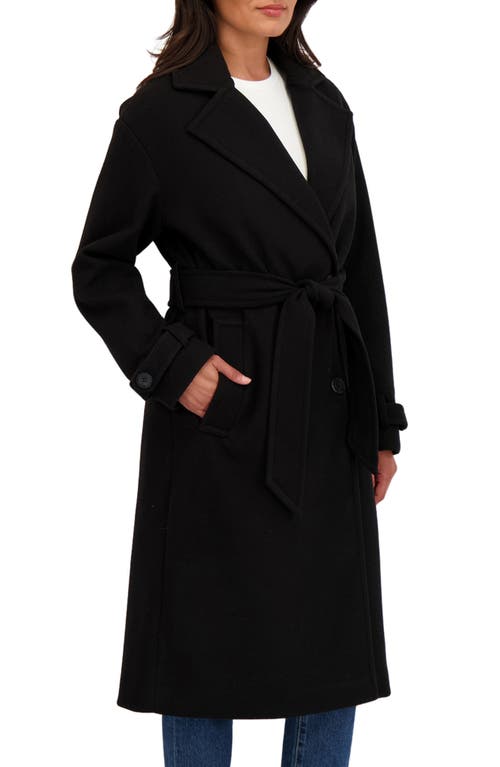 Sebby Wool Oversize Trench Coat In Black