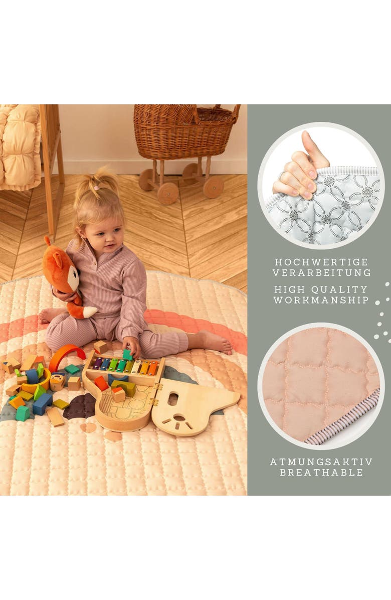 Hakuna Matte Quilted Playmat, Boho Rainbow 59 Inch Circle, Alternate, color, Multicolored