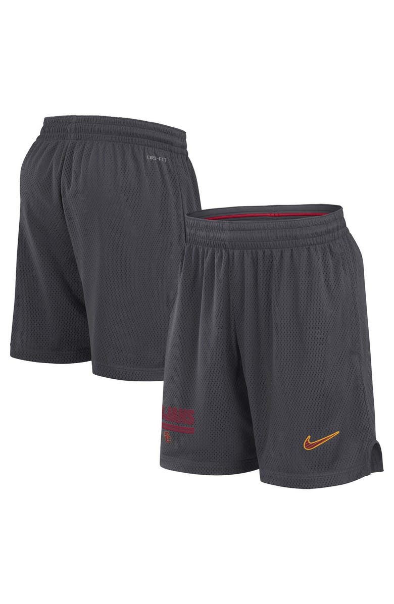 Nike Men's Nike Anthracite USC Trojans 2024 Sideline Performance Mesh Shorts, Main, color, Anthracite