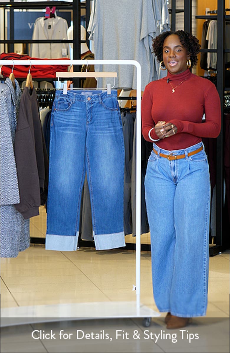 'Ab'Solution High Waist Cuff Hem Jeans, sales video thumbnail