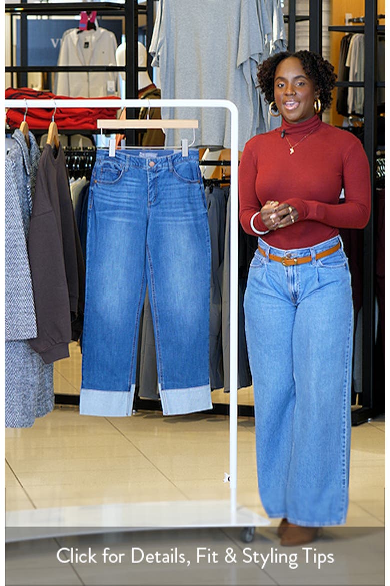 High Waist Cuff Hem Jeans video