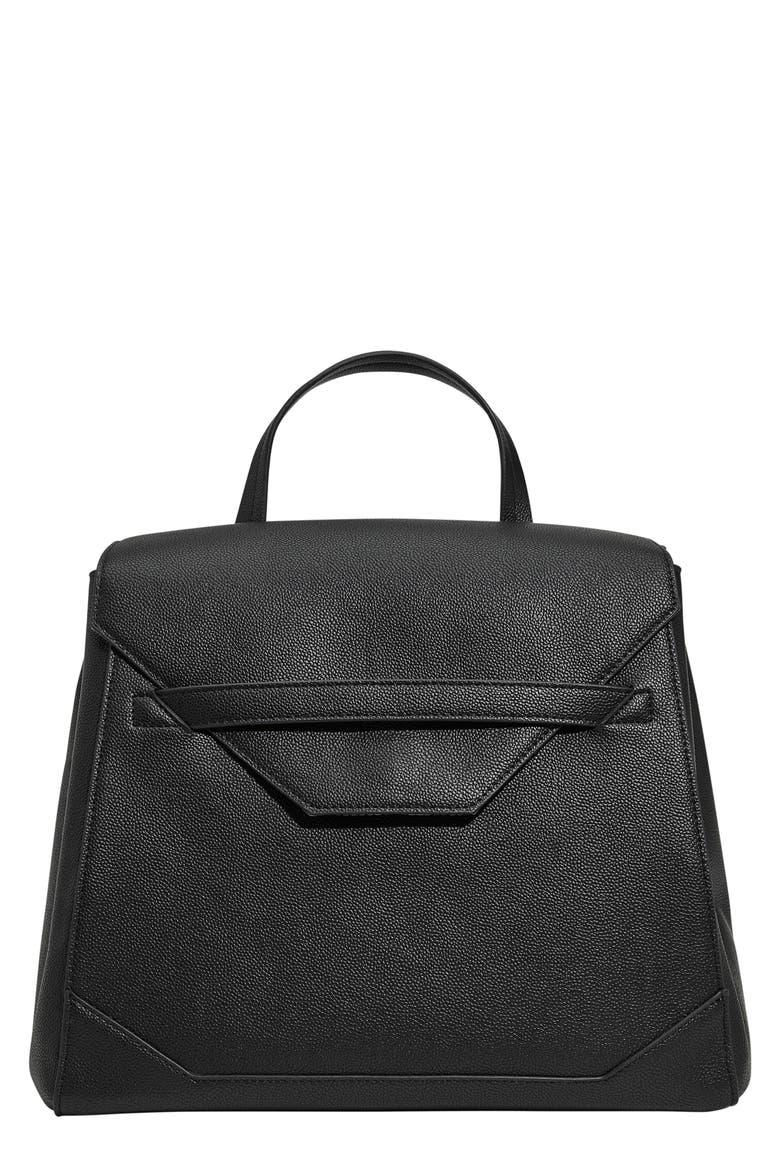 Convertible Faux Leather Diaper Tote, Main, color, BLACK