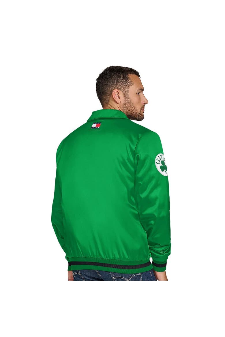 Men's Tommy Jeans Kelly Green Boston Celtics Jacob Chain Stitch Applique Full-Snap Varsity Jacket, Alternate, color, Kelly Green