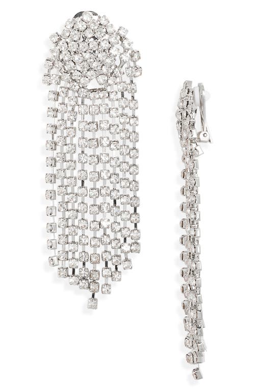 Kenneth Jay Lane Crystal Waterfall Chandelier Earrings In White
