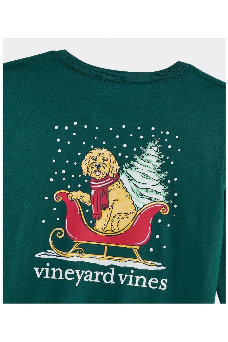 Kids' Long Sleeve Cotton Graphic Pocket T-Shirt, Alternate, color, CHARLESTON GREEN