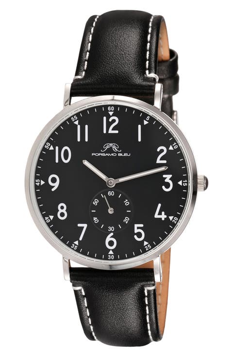 Rowan Leather Strap Watch, 40mm